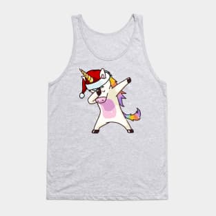 Dabbing Unicorn Shirt Hip Hop Dab Santa Hat Christmas Shirt I Tank Top